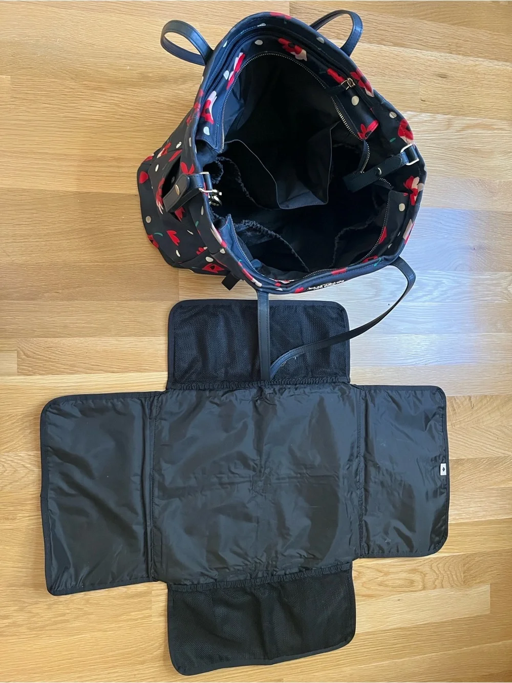 kate spade Black Floral & Polka Dot Tote